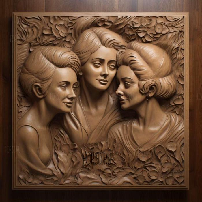 golden girls 1 stl model for CNC